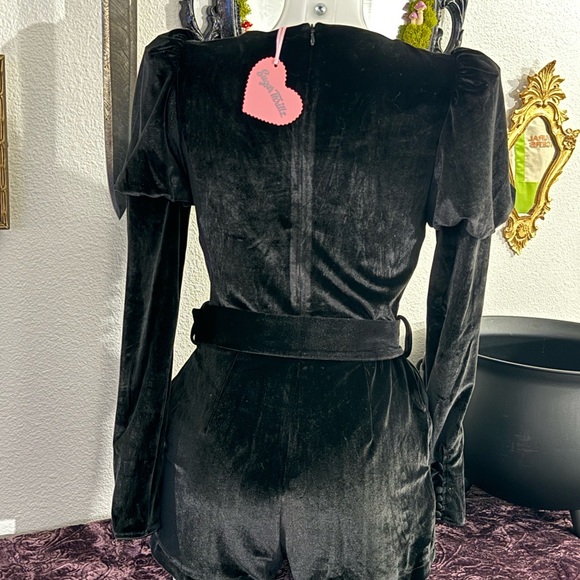 Sugar Thrillz Black Velvet Women's Jacket - Picture 3 of 4